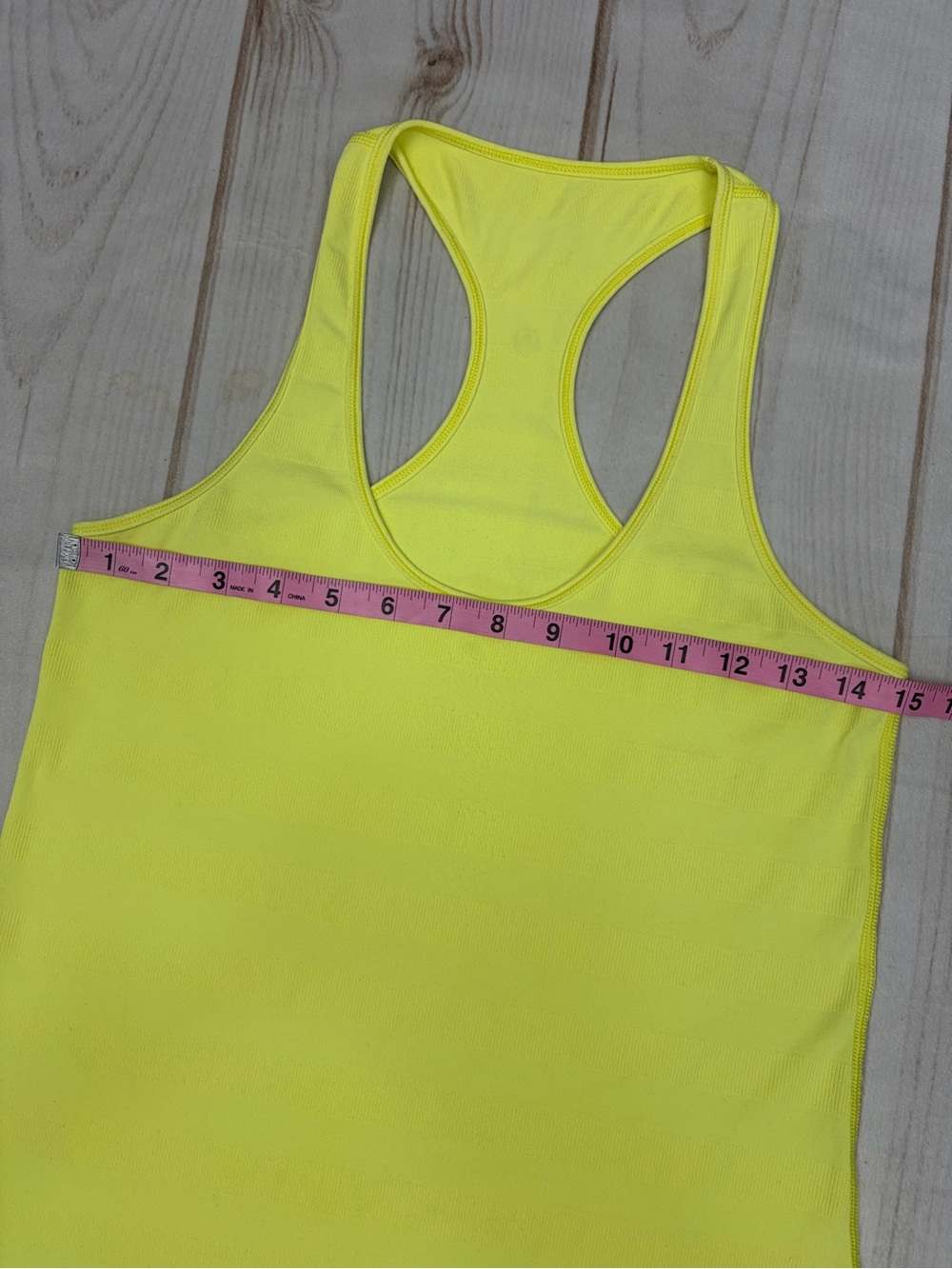 Lululemon Cool Racerback *Striped Rib Clarity Yellow Sz 8 - Picture 13 of 16
